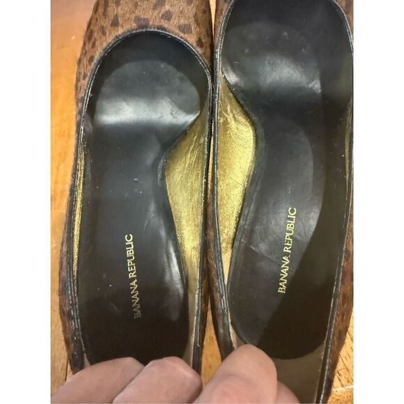 Banana Republic Pony Hair Leopard Print Heels Shoes Size 9 - Picture 9 of 11
